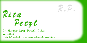 rita petzl business card